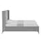 Homeroots Light Gray Velvet Upholstered Full Bed Frame 544935 - alternate 2