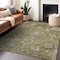 Homeroots 9' X 12' Brown Green And Gray Floral Washable Indoor Outdoor Area Rug 604070 - alternate 2