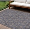 Homeroots 10' X 14' Navy Blue Beige And Taupe Floral Washable Indoor Outdoor Area Rug 582295 - alternate 1