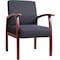 Lorell Thickly Padded Guest Chair, Cherry Frame, Midnight Blue LLR68553 - alternate 1