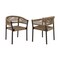Armen Living Doris Outdoor Patio Dining Chair in Dark Eucalyptus Wood with Truffle Rope - Set of 2 LCDOSITRU - alternate 1