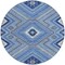 Homeroots 8' Blue Gray And Ivory Round Tribal Washable Indoor Outdoor Area Rug 598102 - alternate 3