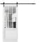 Sartodoors Sturdy Barn Door, Felicia 3599 White Silk with Clear Glass, 6.6FT Rail Hangers Heavy Hardware Set FELICIA3599BD-B-WS-3696 - alternate 1