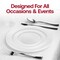 Smarty Had A Party 10.25" White with Silver Edge Rim Plastic Dinner Plates (120 Plates), 120PK 110S-CASE - alternate 4