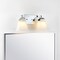 Jonathan Y Staunton 15" 2-Light Farmhouse Cottage Metal LED Vanity Light with Frosted Glass Shades, Chrome JYL7523B - alternate 3