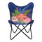 Homeroots 26" Blue And Black Tropical Butterfly Chair 556462 - alternate 3