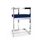 Homeroots 30" Blue and Silver Metal and Velvet Low Back Bar Height Bar Chair 555066 - alternate 2