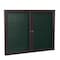Ghent Indoor/Outdoor Enclosed Vinyl Bulletin Board, Bronze Aluminum Frame, 3'H x 4'W, 2 Door, Ebony PB23648VX-183 - alternate 1