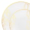 Smarty Had A Party White w/Gold Antique Floral Round Plastic Dinnerware Set (120 Dinner Plates+120 Salad Plates), 240PK 920WHGVP-CASE - alternate 5