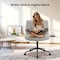 Simple Deluxe Criss Cross Legged Chair with Wheels, Armless PU Leather Office Desk Chair Wide Seat, Swivel Rollin 3A88FNCHAR7295GRY - alternate 2
