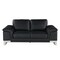 Homeroots 73in Black and Silver Italian Leather Loveseat 720504 - alternate 1