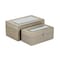 Homeroots Set of Two Rose Gold Solid Wood Glass And Metal Box With Lid, 2PK 489334 - alternate 4