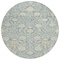 Homeroots 8' Sky Blue And Beige Round Floral Washable Indoor Outdoor Area Rug 603451 - alternate 3