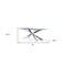 Homeroots 87" Clear and Silver Glass and Metal Cross Leg Base Dining Table 555162 - alternate 2