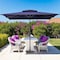 Homeroots 9ft Navy Blue Polyester Rectangular Tilt Market Patio Umbrella 485616 - alternate 4
