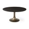 Homeroots 54" Black And Brass Rounded Solid Wood And Metal Pedestal Base Dining Table 380486 - alternate 1