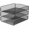 Safco Letter Tray, Black, Steel, 9 1/4 in W, 11 3/4 in L, 8 in H, 3 Number of Compartments 3271BL - alternate 1