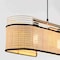 Vidalite Mazal 3-Light Pendant with Woven Wicker Shade, Stiched Velvet Detailing, Adjustable Hanging Height CE1009078 - alternate 3
