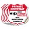 Signmission Private Driveway Shield Sign Under 24 Ho, 6 inch X 6 inch, Vinyl Decal, 5PK SHI-D-5PACK-6-437 - alternate 1