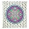 Homeroots 88" X 84" Green Purple And White Floral Cotton Hanging Tapestry 397423 - alternate 1