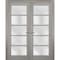 Sartodoors Double French Interior Door, 56" x 96", Gray QUADRO4002DD-SSS-5696 - alternate 1