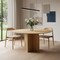 Homeroots 58" Beige Solid Wood Pedestal Base Round Top Dining Table 712172 - alternate 2