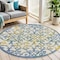 Homeroots 5' Ivory Blue And Yellow Round Trellis Indoor Outdoor Area Rug 546805 - alternate 4