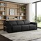 Homeroots 100" Black Top Grain Leather Reclining Metal USB Sofa 720357 - alternate 2