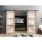 Sartodoors Sturdy Double Barn Door with Frosted Glass, Lucia 2552 Oak, 13FT Rail Hangers Heavy Set, Solid Pa LUCIA2552DB-DUB-3696 - alternate 3