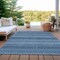 Homeroots 5' X 8' Denim Blue And Sky Blue Striped Washable Indoor Outdoor Area Rug 610583 - alternate 3