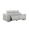 Homeroots 175" Light Gray Italian Leather Reclining Metal USB Sofa 720415 - alternate 2