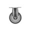 Vestil Dark Gray Rigid Thermoplastic Polyurethane Rubber Caster 4 x 1 1/4 CST-B28-4X1TPR-R - alternate 2
