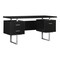 Homeroots 60" Black and Silver Computer Desk With Three Drawers 333366 - alternate 3