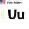 Aacc Self-Adhesive Vinyl Letter: u, Scale: 1 in. Color: Black Font: Anders by, 4PK AACC-Anders-lu-Black-I1x4 - alternate 1