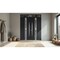 Vdomdoors Metal Double Doors Deux 1755 Black Enamel Opaque Black Glass Top Transom Top Transom Entry Modern P DEUX1755DEXD-BLK-W72xH80+14-LH-O - alternate 3