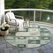 Homeroots 8' Green And Ivory Round Geometric Washable Indoor Outdoor Area Rug 605033 - alternate 2