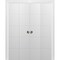 Sartodoors Sliding Closet Double Bi-fold Doors, Planum 0770 Painted White Matte, Sturdy Tracks Moldings Trims PLANUM0770DBF-WS-72 x 84 (4* 18x84) - alternate 1