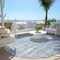 Homeroots 8' Blue And Ivory Round Abstract Washable Indoor Outdoor Area Rug 588506 - alternate 4