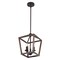 Jonathan Y Oria 10" 3-Light Iron Farmhouse Industrial Lantern LED Pendant, Oil Rubbed Bronze/Faux Wood JYL1321A - alternate 3