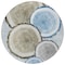 Homeroots 8' Round Blue Gold and Gray Round Faux Bois Washable Non Skid Indoor Outdoor Area Rug 564406 - alternate 4
