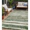 Homeroots 5' X 8' Sage And Beige Striped Washable Indoor Outdoor Area Rug 605904 - alternate 1
