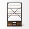 Homeroots 94" Black And Brown Distressed Copper and Wood Four Tier Library Bookcase with Four Drawers 380587 - alternate 4