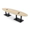 Skutchi Designs Oval Conference Table With Power Unit, 48 in W, 120 in L, Brown HAR-OVL-48X120-DOU.BK-K525-EBLK - alternate 1