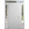 Vdomdoors Front Exterior Prehung Metal-Plastic Door, Manux 8111 White Silk, 2 Side and Top Sidelite Transom,  MANUX8111EXD-WS-W14+36+14xH80+14-RH - alternate 1