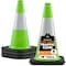 Xpose Safety Traffic Safety Cone, 18 in, Premium  PVC, 6 in Reflective Collar, Lime Green, 4 pk LTC18-6-4-X-S - alternate 1