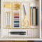 Martha Stewart Kerry 6 Pack Plastic Stackable Office Desk Drawer Organizers with Gold Trim, 12 x 3 BE-PB8975-G-6-CLRGLD-MS - alternate 4