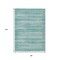 Homeroots 8' X 10' Aqua And Ivory Striped Washable Indoor Outdoor Area Rug 631476 - alternate 4