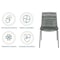 Leisuremod Astor Plastic Dining Chair with Black Steel Base Water Ripple Design in Transparent Black ACBL-20TBL - alternate 2