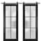 Sartodoors Sturdy Double Barn Door with Frosted Glass Planum 2122 Black 60x84 (2* 30x84) Solid Core PLANUM2122DB-BLK-60 x 84 (2* 30x84) - alternate 1