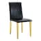 Homeroots Set of Four Black and Gold Faux Leather and Metal Dining Side Chairs, 4PK 719654 - alternate 1